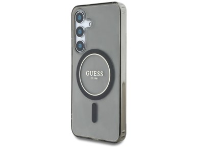Guess Glitter Circle Classic Logo MagSafe case for Samsung Galaxy S25 - black Guess Glitter Circle Classic Logo MagSafe case for Samsung Galaxy S25 - black