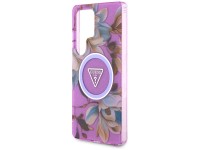Guess Glitter Flowers Triangle Buttons MagSafe case for Samsung Galaxy S25 Ultra - purple Guess Glitter Flowers Triangle Buttons MagSafe case for Samsung Galaxy S25 Ultra - purple