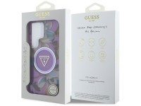 Guess Glitter Flowers Triangle Buttons MagSafe case for Samsung Galaxy S25 Ultra - purple Guess Glitter Flowers Triangle Buttons MagSafe case for Samsung Galaxy S25 Ultra - purple