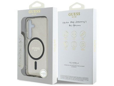 Guess Glitter Circle Classic Logo MagSafe case for Samsung Galaxy S25 - black Guess Glitter Circle Classic Logo MagSafe case for Samsung Galaxy S25 - black