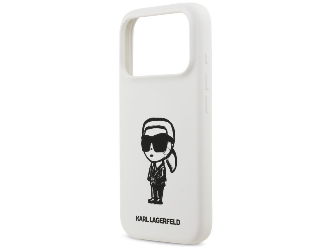Karl Lagerfeld Silicone Karl Sketch & Logo MagSafe Case for iPhone 17 Pro - White