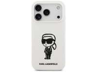 Karl Lagerfeld Silicone Karl Sketch & Logo MagSafe Case for iPhone 17 Pro - White Karl Lagerfeld Silicone Karl Sketch & Logo MagSafe Case for iPhone 17 Pro - White