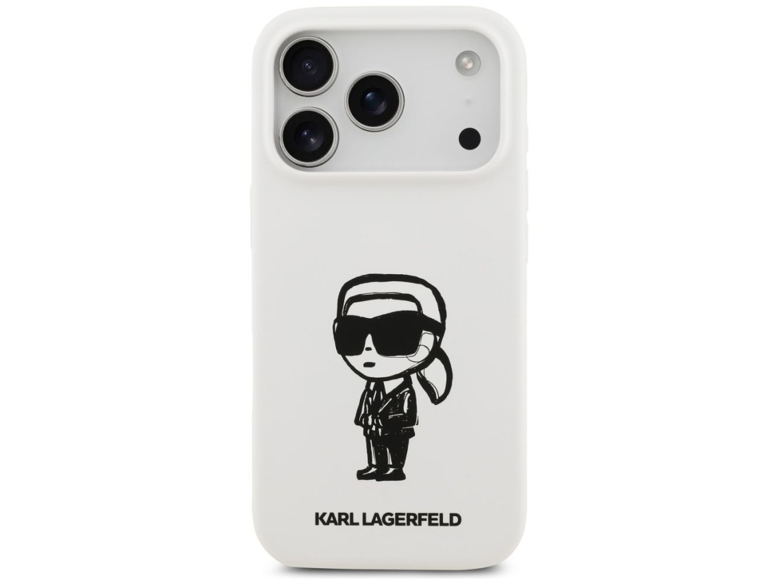 Karl Lagerfeld Silicone Karl Sketch & Logo MagSafe Case for iPhone 17 Pro - White