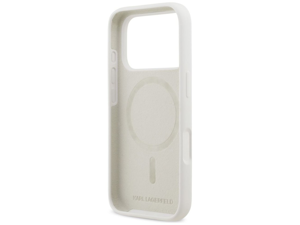 Karl Lagerfeld Silicone Karl Sketch & Logo MagSafe Case for iPhone 17 Pro - White