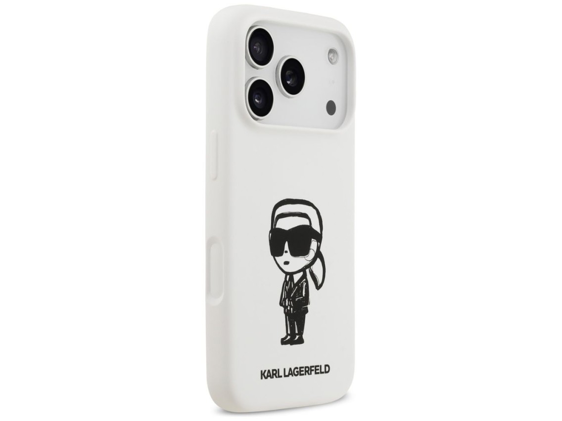 Karl Lagerfeld Silicone Karl Sketch & Logo MagSafe Case for iPhone 17 Pro - White