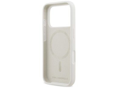 Karl Lagerfeld Silicone Karl Sketch & Logo MagSafe Case for iPhone 17 Pro - White Karl Lagerfeld Silicone Karl Sketch & Logo MagSafe Case for iPhone 17 Pro - White