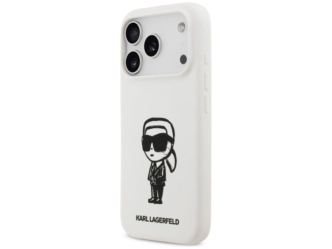 Karl Lagerfeld Silicone Karl Sketch & Logo MagSafe Case for iPhone 17 Pro - White