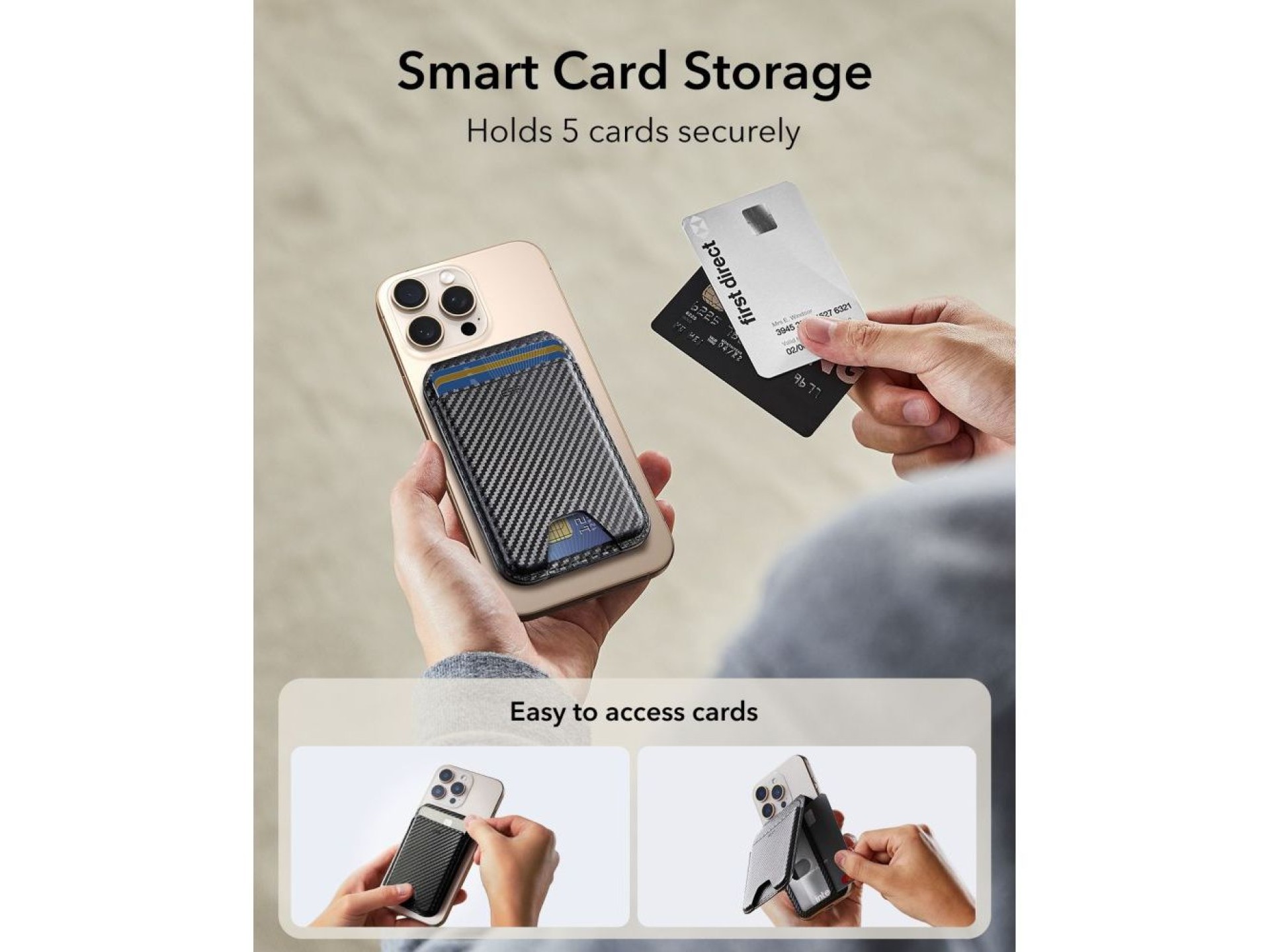 ESR Classic Carteira Magnética RFID MagSafe para Celular - Preta