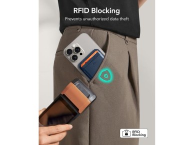 Carteira magn�tica ESR Classic RFID MagSafe para celular - Azul marinho