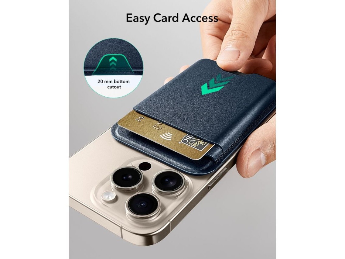 Carteira magnética ESR Classic RFID MagSafe para celular - Azul marinho