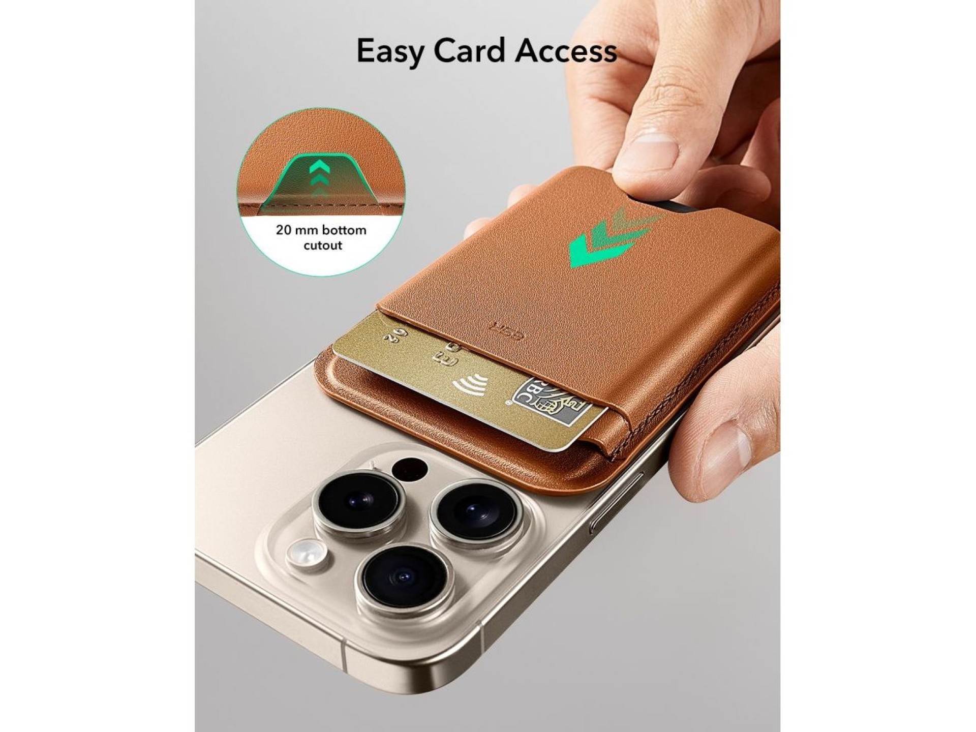 ESR Classic Magnetic Wallet MagSafe for Phone - Brown