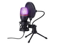 Microfone USB para jogos Wozinsky Studio com suporte RGB - Preto Microfone USB para jogos Wozinsky Studio com suporte RGB - Preto