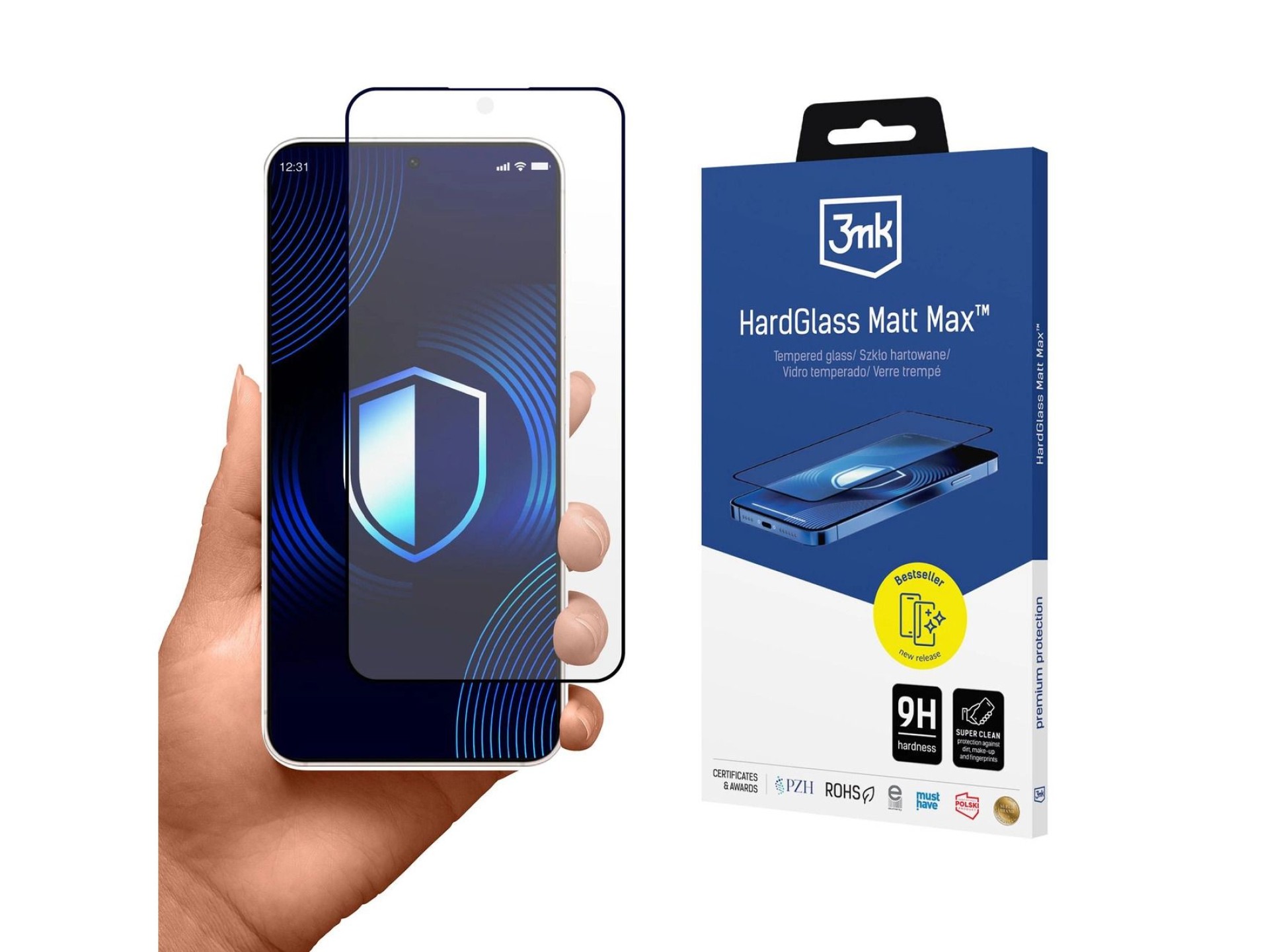 Película de vidro temperado 3mk HardGlass Matt Max para Samsung Galaxy S25 Edge