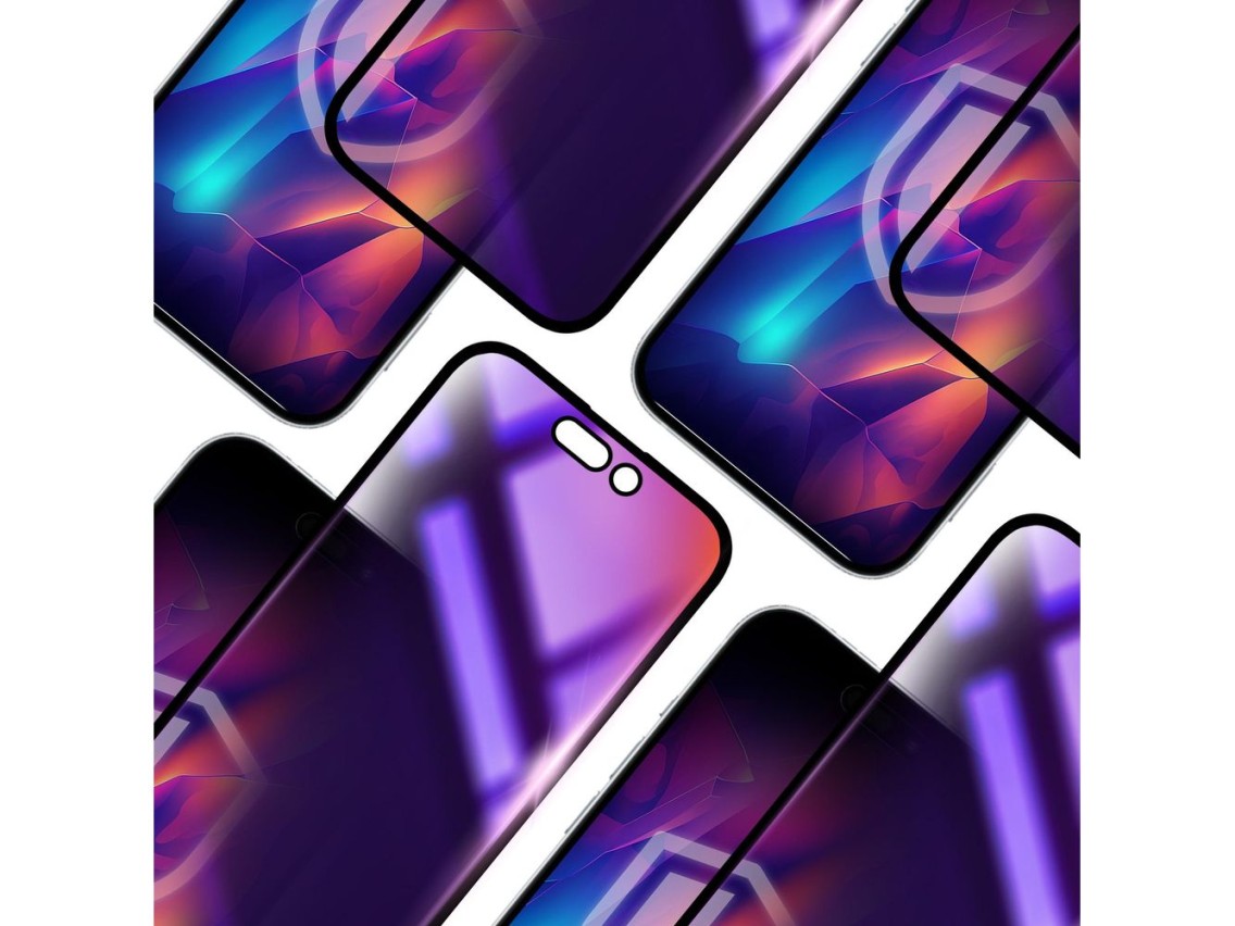 Película de vidro temperado 3mk Rainbow para privacidade do Apple iPhone 15 Pro Max