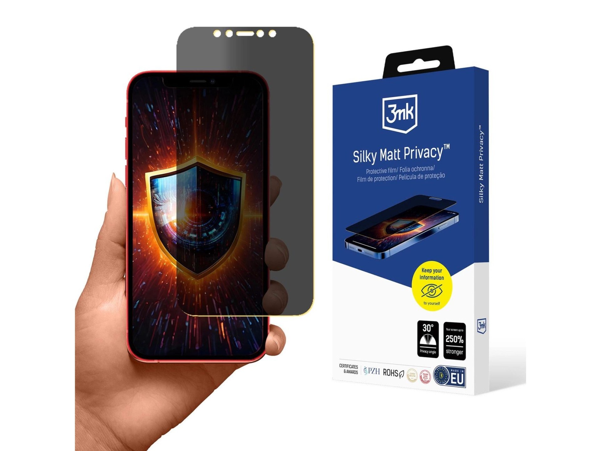 Película protetora de privacidade 3MK Silky Matt para Apple iPhone 12