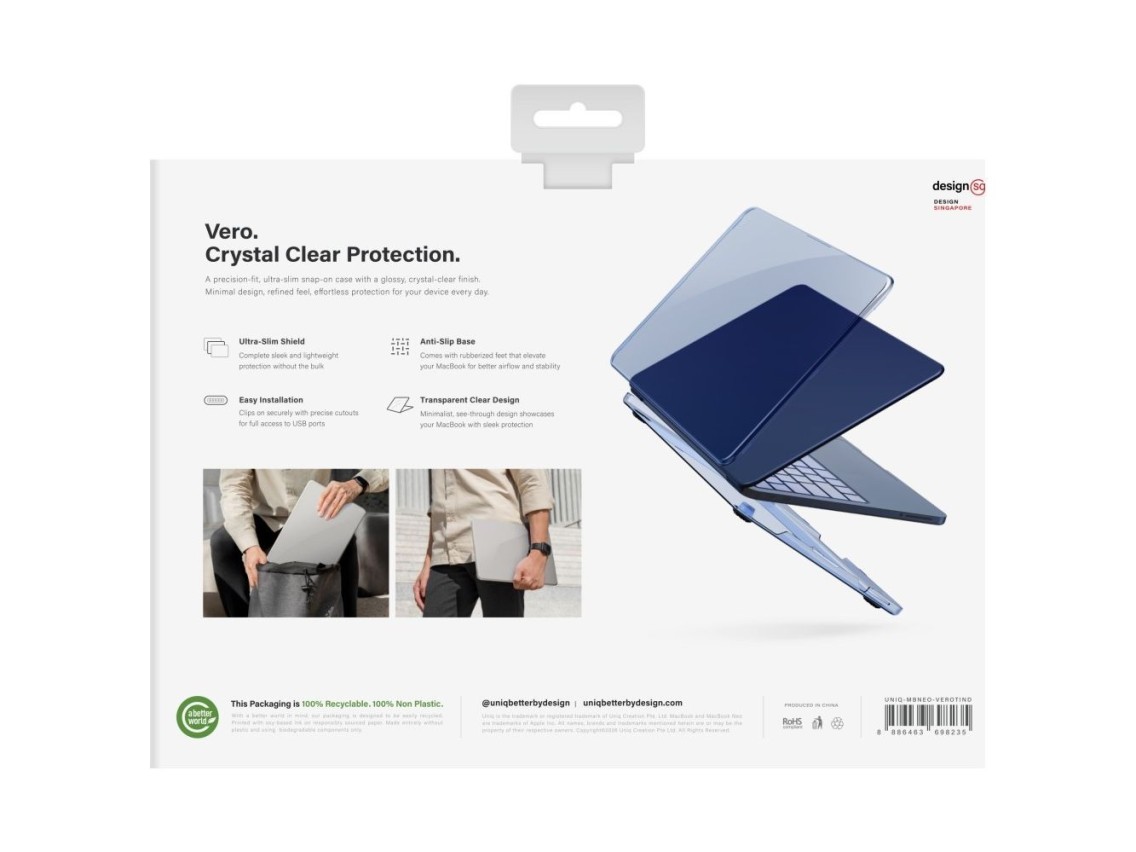 Uniq Vero Case for MacBook Neo - Semi-Transparent Navy Blue