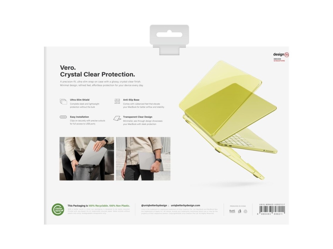 Capa Uniq Vero para MacBook Neo - Amarelo Translúcido
