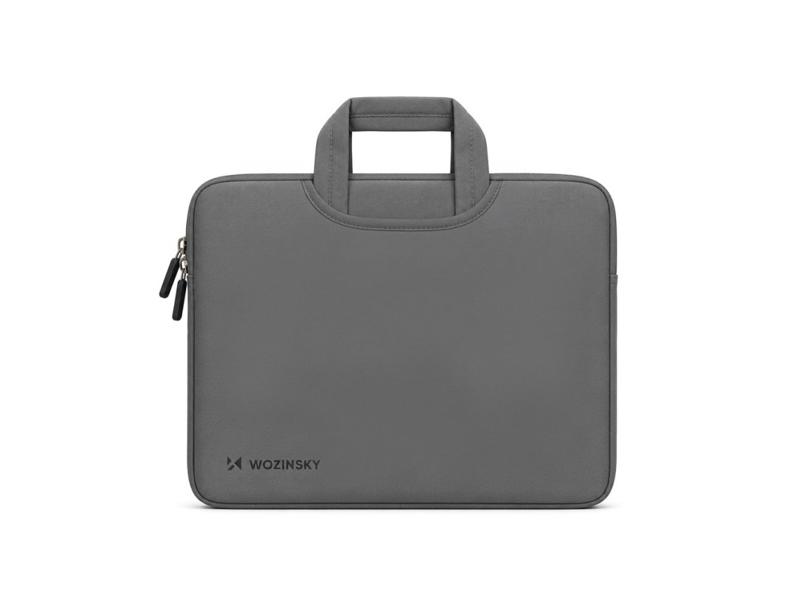 Bolsa para laptop Wozinsky WNT-13G de 13 a 14 polegadas com alça retrátil de neoprene - Cinza