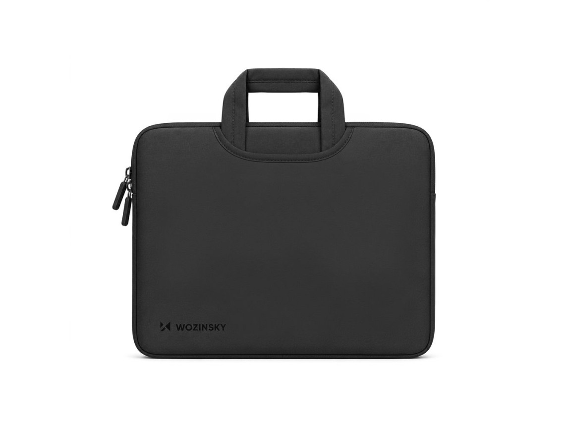 Bolsa para laptop Wozinsky WNT-13B de 13 a 14 polegadas com alça retrátil de neoprene - Preta