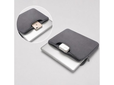 Bolso para port�til Wozinsky WNT-15G de 15,6" con asa retr�ctil de neopreno - Gris