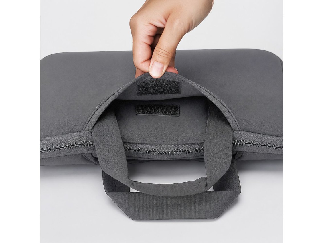 Bolso para port�til Wozinsky WNT-15G de 15,6" con asa retr�ctil de neopreno - Gris
