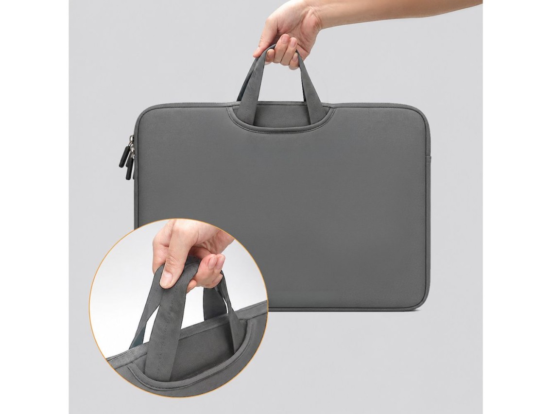 Bolsa para laptop Wozinsky WNT-17G de 17,3" com alça retrátil de neoprene - Cinza