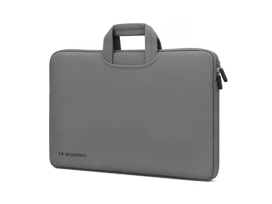 Bolsa para laptop Wozinsky WNT-17G de 17,3" com alça retrátil de neoprene - Cinza