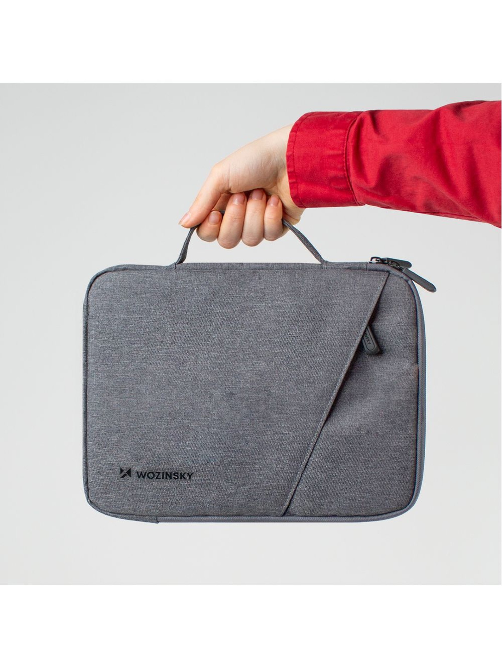 Bolsa para laptop Wozinsky WTNP-11G de 10 a 11 polegadas com alça retrátil - Cinza