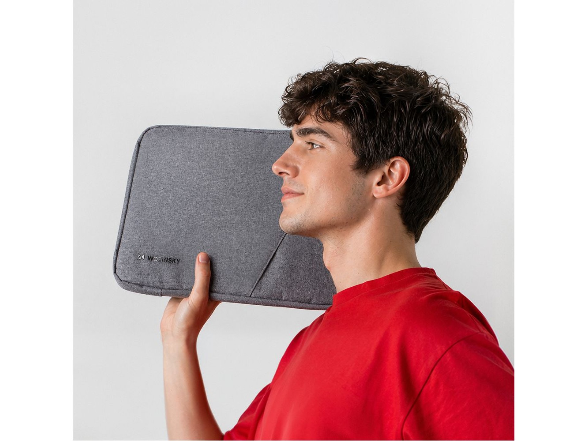 Bolsa para laptop Wozinsky WTNP-14G de 13 a 14 polegadas com alça retrátil - Cinza