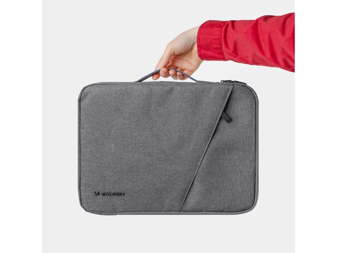 Bolsa para laptop Wozinsky WTNP-14G de 13 a 14 polegadas com alça retrátil - Cinza