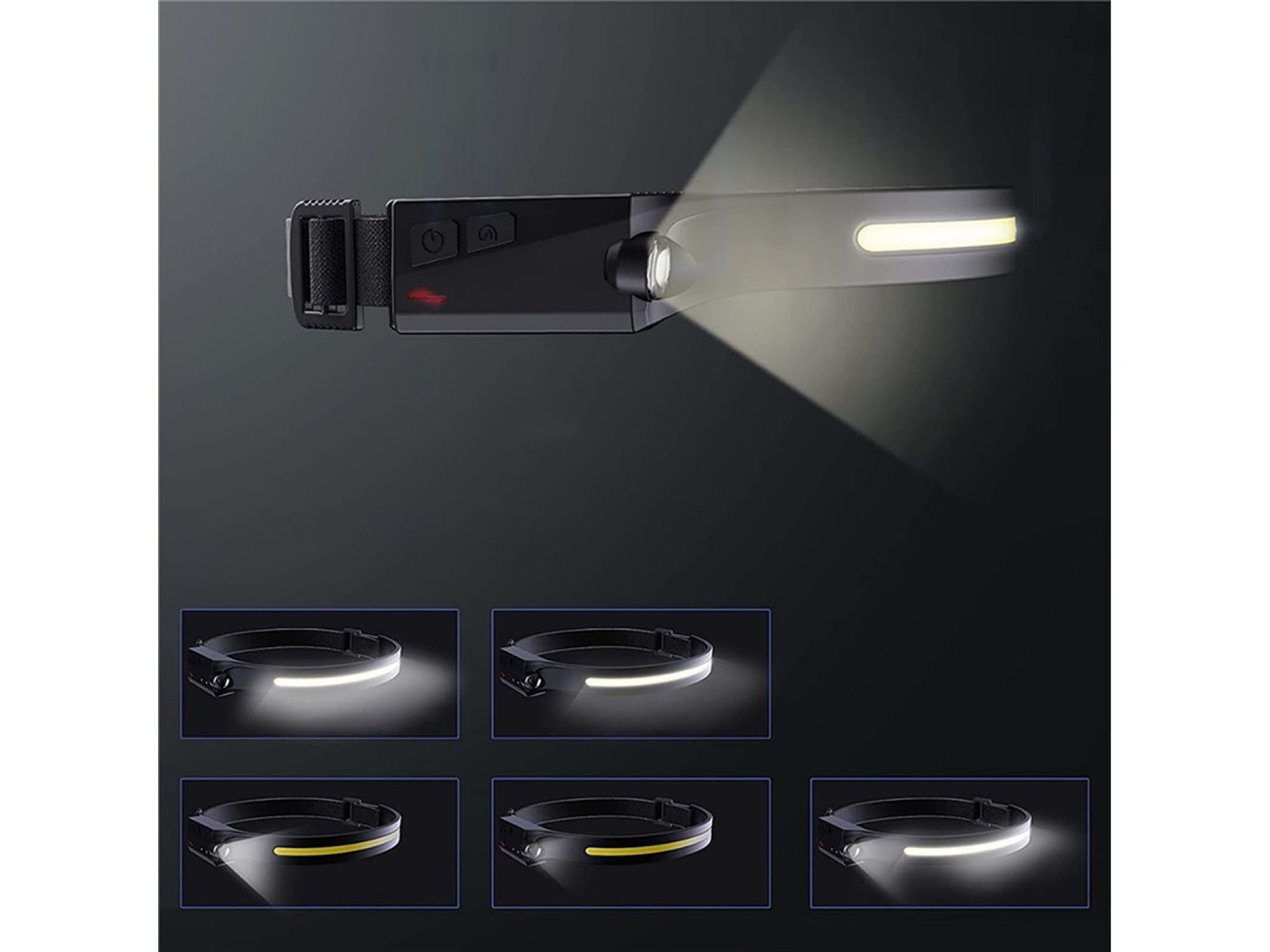 Linterna frontal LED CREE Wozinsky WLC-1200 de 350 lm con clasificación IPX4 y sensor de movimiento