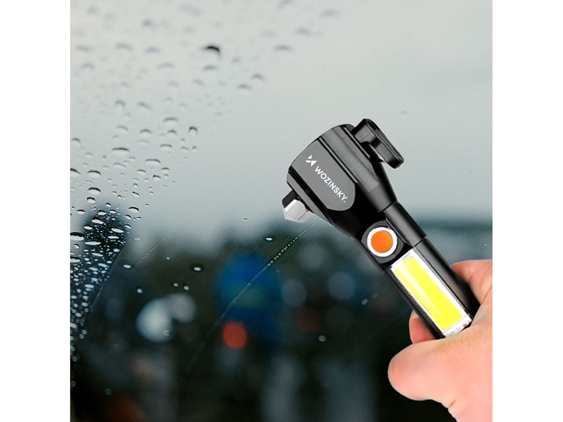 Wozinsky WLR-31 5W 500lm CREE 3-in-1 Multifunction Flashlight with Glass Breaker and Seat Belt Cutte