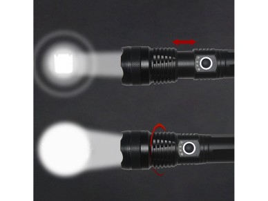 Wozinsky WLT-15W 15W 1500lm CREE IP65 Tactical Flashlight with Adjustable Beam - Black Wozinsky WLT-15W 15W 1500lm CREE IP65 Tactical Flashlight with Adjustable Beam - Black