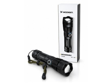 Wozinsky WLT-15W 15W 1500lm CREE IP65 Tactical Flashlight with Adjustable Beam - Black
