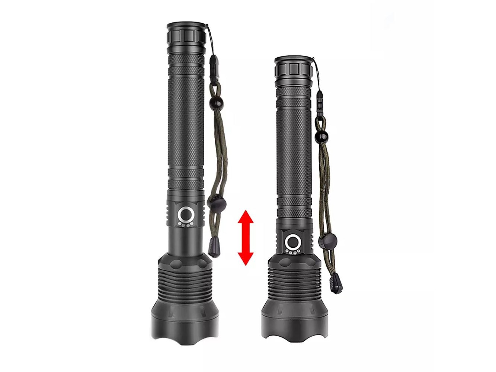 Wozinsky WLT-20W tactical flashlight 20 W 2000 lm CREE diodes IP65 with adjustable beam - black