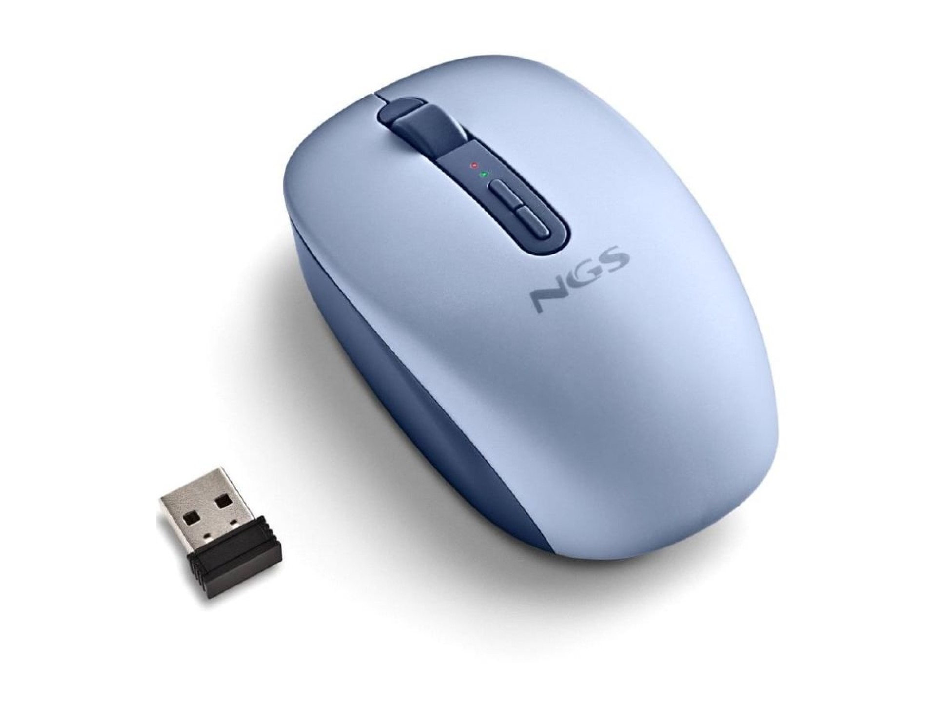 Mouse ergonômico sem fio NGS Fog Dual FOGDUALBLUE, silencioso/até 1600 DPI/azul