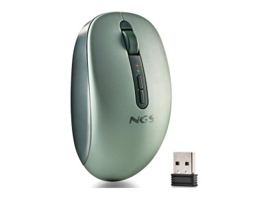 NGS Fog Dual FOGDUALGREEN Wireless Ergonomic Mouse, Silent/Up to 1600 DPI/Green