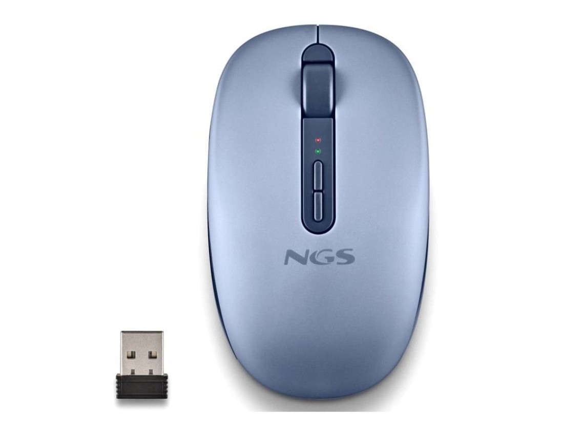 Mouse ergonômico sem fio NGS Fog Dual FOGDUALBLUE, silencioso/até 1600 DPI/azul