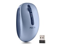 NGS Fog Dual FOGDUALBLUE Wireless Ergonomic Mouse, Silent/Up to 1600 DPI/Blue