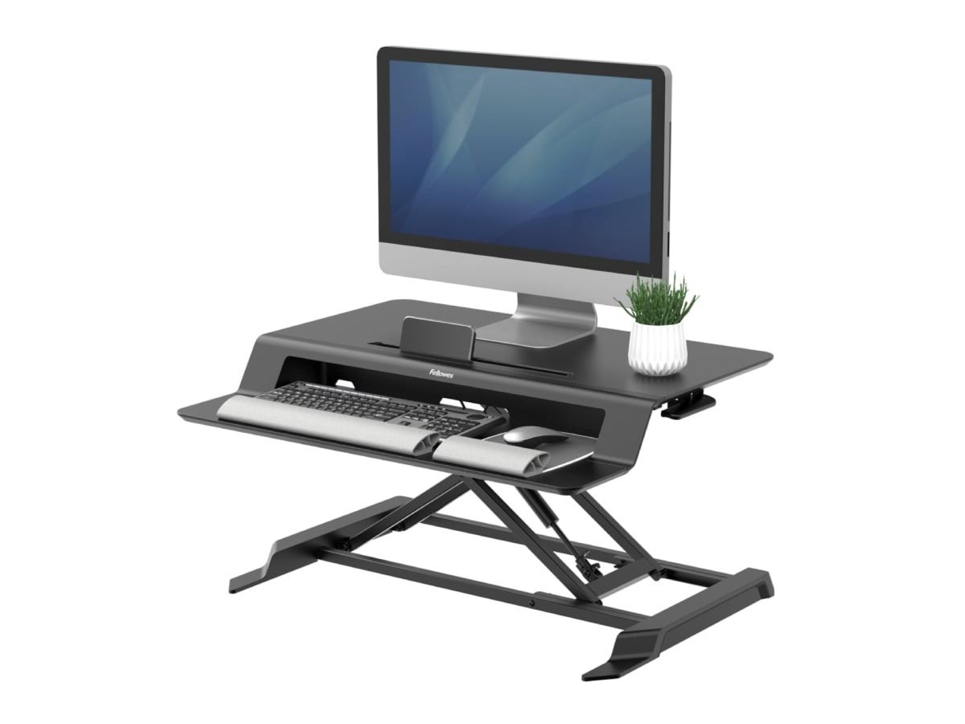 Soporte de Sobremesa Elevable Fellowes Sit-Stand Lotus LT/ hasta 17kg/ Negro