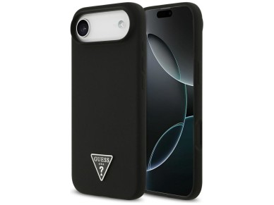 Capa MagSafe Guess de silicone com logo triangular para iPhone 17 Air - Preta Capa MagSafe Guess de silicone com logo triangular para iPhone 17 Air - Preta