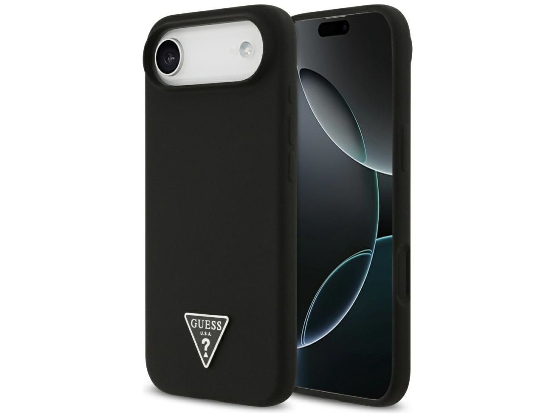 Guess Silicone Triangle Logo MagSafe Case for iPhone 17 Air - Black