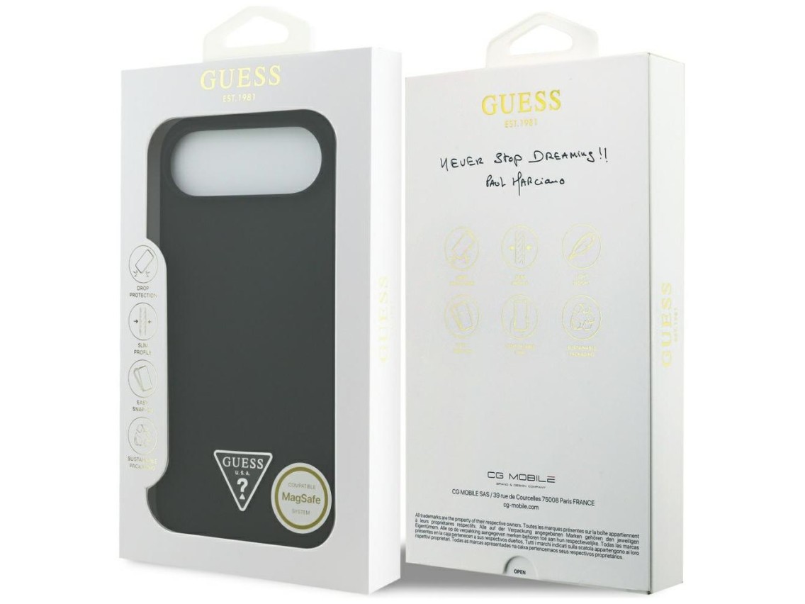 Guess Silicone Triangle Logo MagSafe Case for iPhone 17 Air - Black