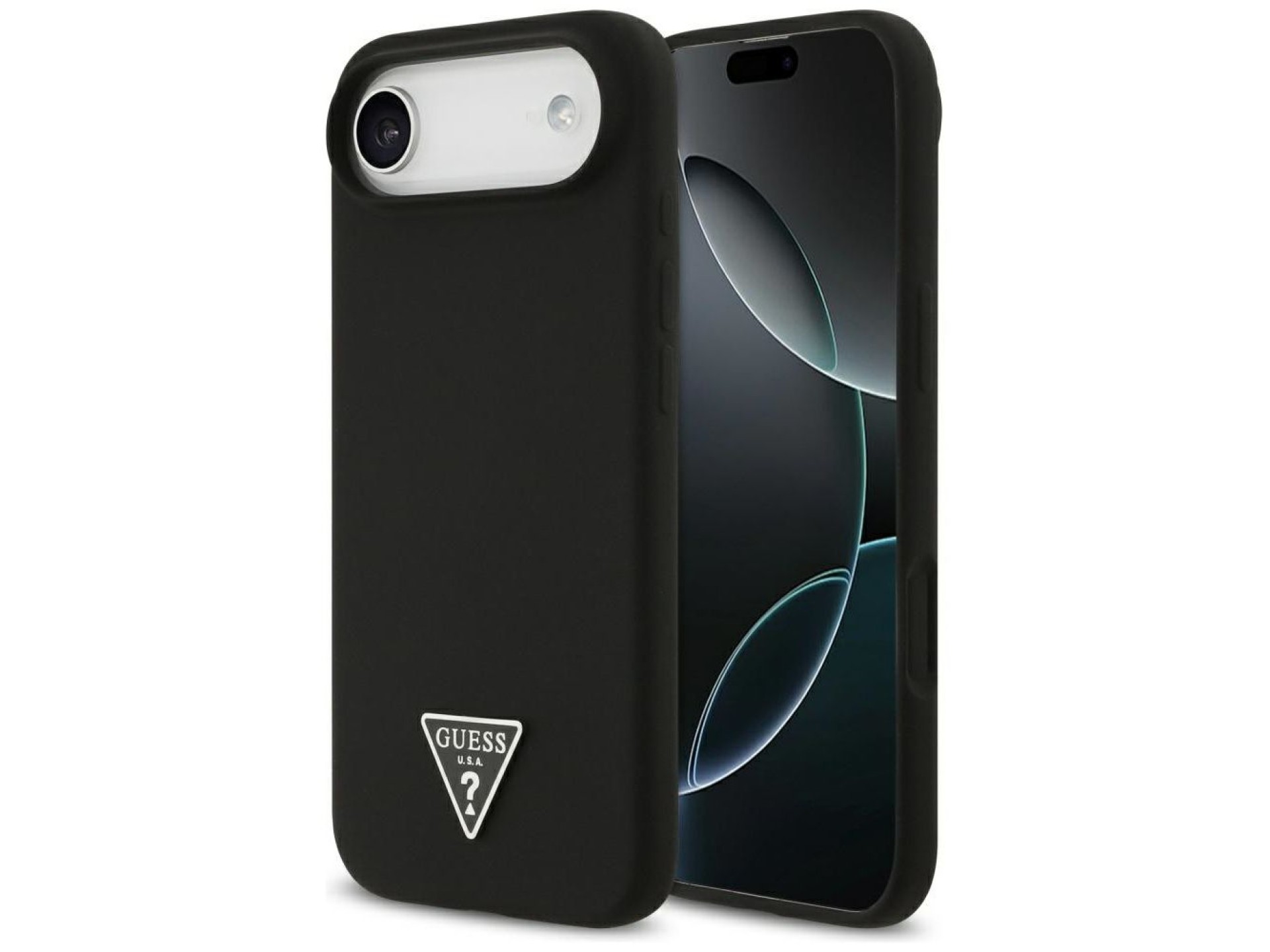 Guess Silicone Triangle Logo MagSafe Case for iPhone 17 Air - Black
