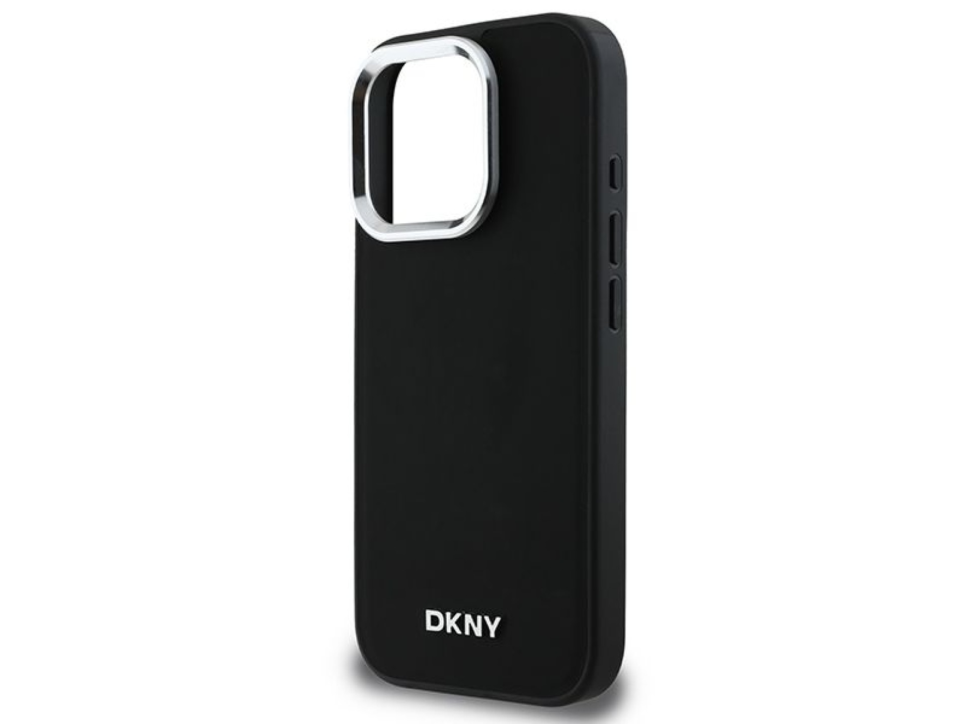 Capa DKNY Plain Silver Logo MagSafe para iPhone 16 Pro - Preta