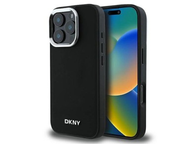 DKNY Plain Silver Logo MagSafe iPhone 16 Pro Case - Black DKNY Plain Silver Logo MagSafe iPhone 16 Pro Case - Black