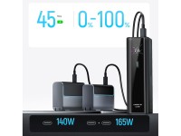 Batería externa Cuktech PB200U de 210 W y 20000 mAh con 2 puertos USB-C + USB-A, pantalla TFT y cabl Batería externa Cuktech PB200U de 210 W y 20000 mAh con 2 puertos USB-C + USB-A, pantalla TFT y cabl