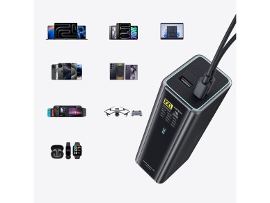 Bater�a externa Cuktech PB200U de 210 W y 20000 mAh con 2 puertos USB-C + USB-A, pantalla TFT y cabl