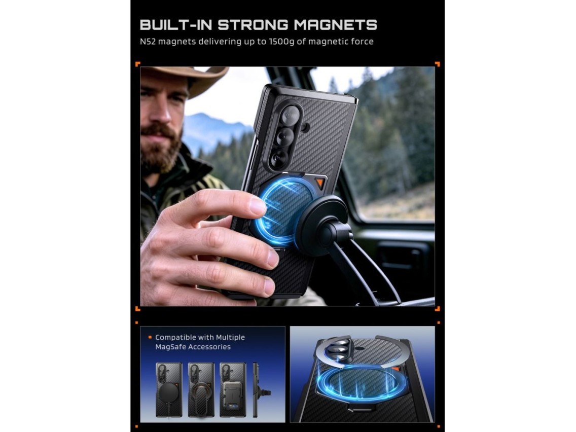 Supcase UB Aero MagSafe 2-Set Case for Samsung Galaxy Z Fold 8 Ultra - Black