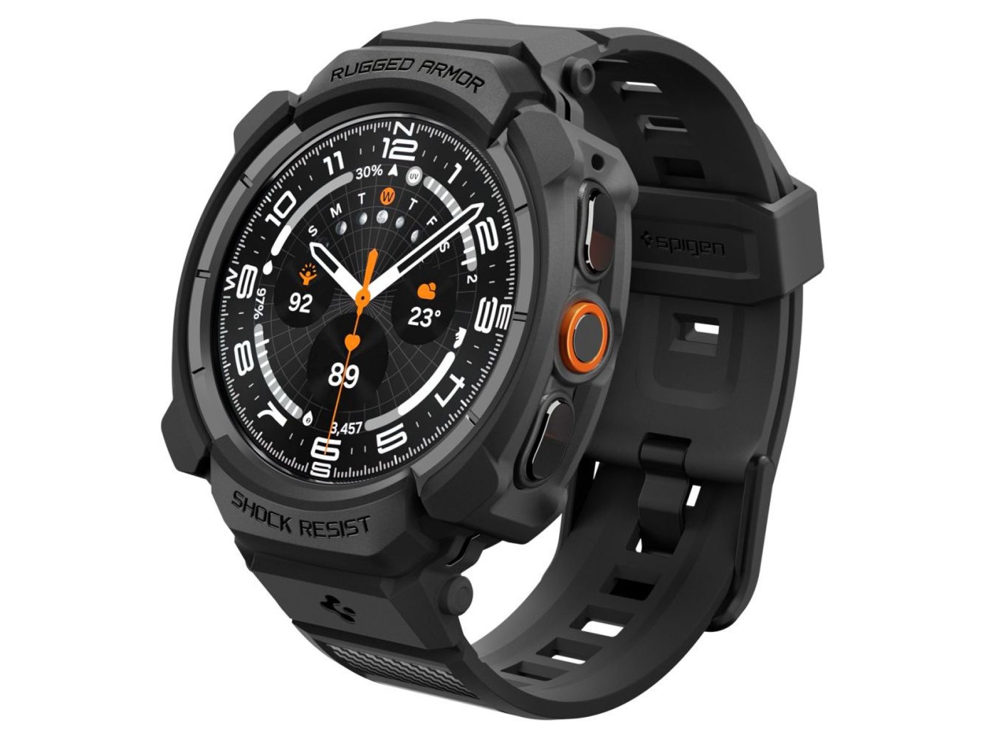 Spigen Rugged Armor Pro Case Strap for Samsung Galaxy Watch Ultra 2 2026 47mm - Matte Black
